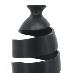 Metal, 17"h Spiral Vase, Black