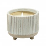 5" Ridged Scented Candle, Beige 12oz