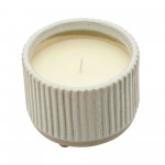 5" Ridged Scented Candle, Beige 12oz