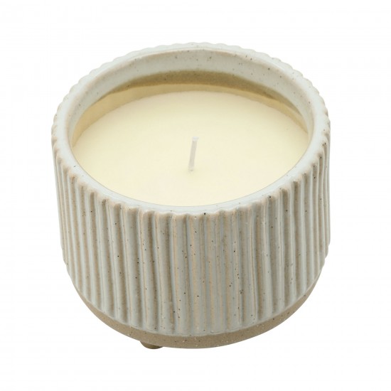 5" Ridged Scented Candle, Beige 12oz