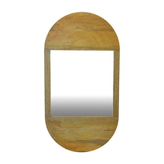 Wood, 34"lx18"w Oval Mirror, Brown