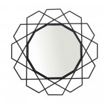 Metal 35" Geometric Mirror, Black Wb