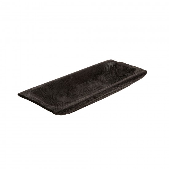 S/2 Wood 15" Rectangular Tray, Black