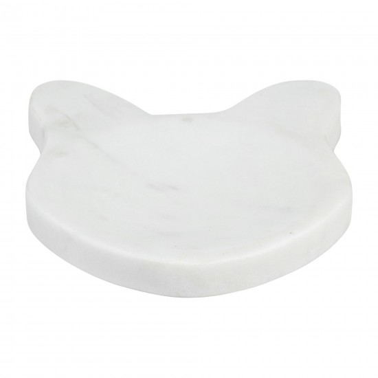 Marble, 5" Cat Tray, White