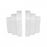 Marble,6"h, Layered Arches Bookends,white