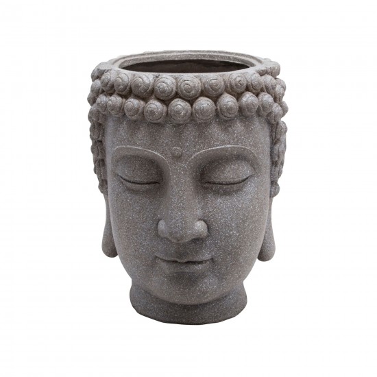 Gray Buddha Head Planter