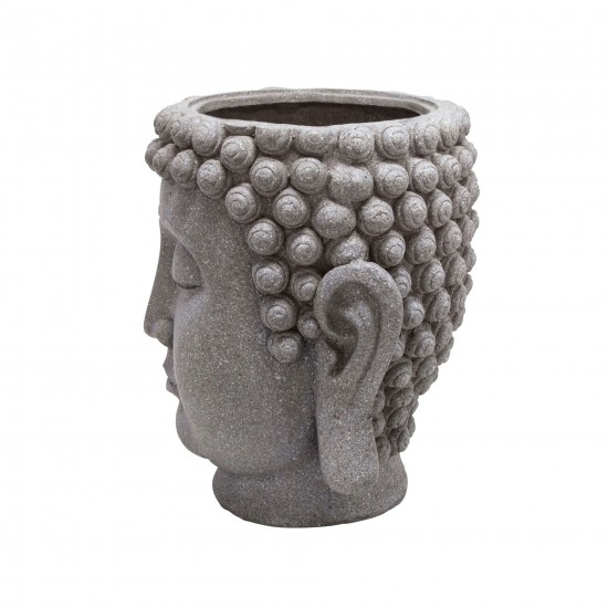 Gray Buddha Head Planter