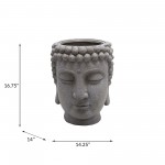 Gray Buddha Head Planter