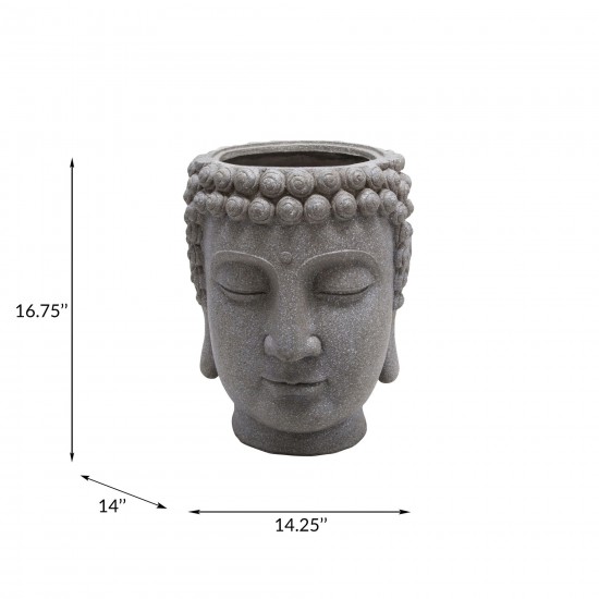 Gray Buddha Head Planter