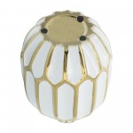 Ceramic Vase 8", White/gold