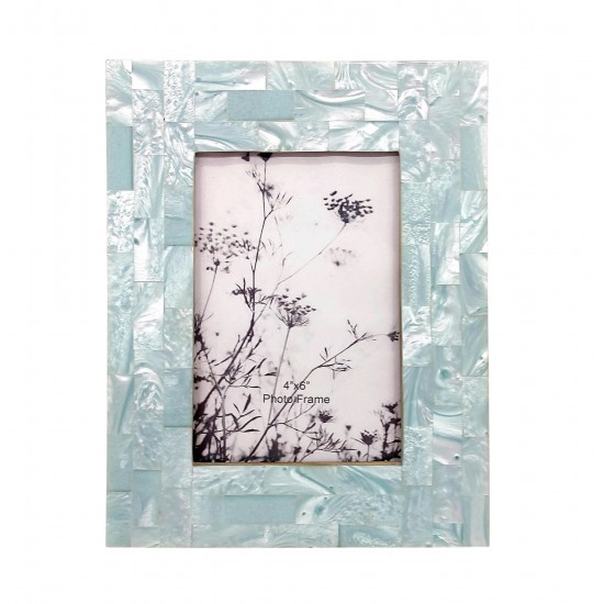 Resin, 4x6 Capiz Design Photo Frame, Green