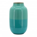 Metal 12" Urn Vase, Green