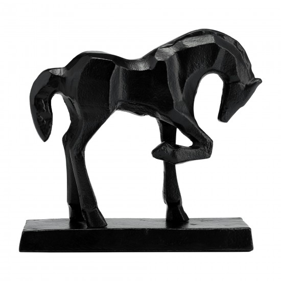 Metal,8"h,bowing Horse Sculpture,black