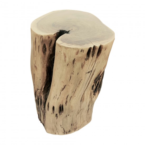 Wood, 19"h, Log Stool, Natural Finish