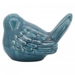 Cer 10" Bird Figurine, Turq