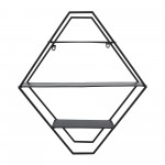 Metal, 24"h Diamond Folding Wall Shelf, Black