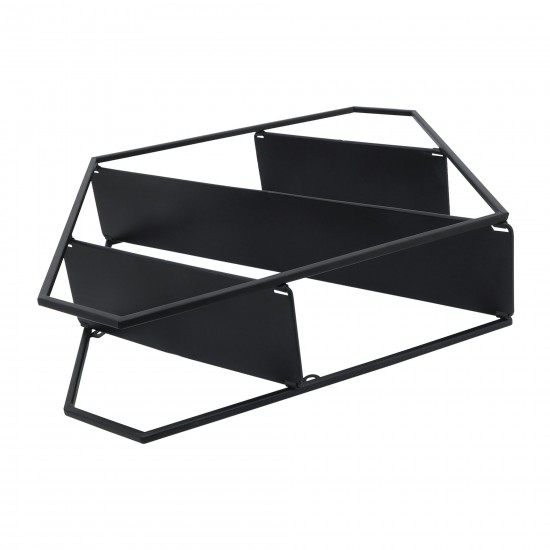 Metal, 24"h Diamond Folding Wall Shelf, Black