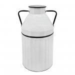 Metal 24"h Milk Bucket, White