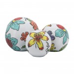 Cer, S/3 4/5/6" Floral Orb, Multi