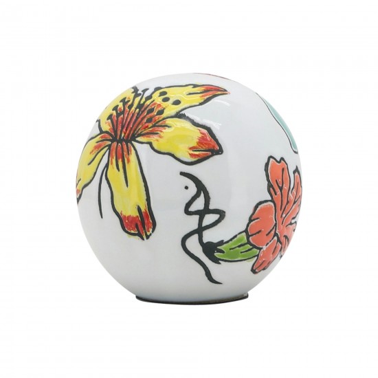 Cer, S/3 4/5/6" Floral Orb, Multi