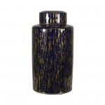 Ceramic 16"h Jar, Blue/gold