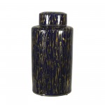 Ceramic 16"h Jar, Blue/gold