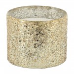 Candle On Gold Crackled Glass 26oz