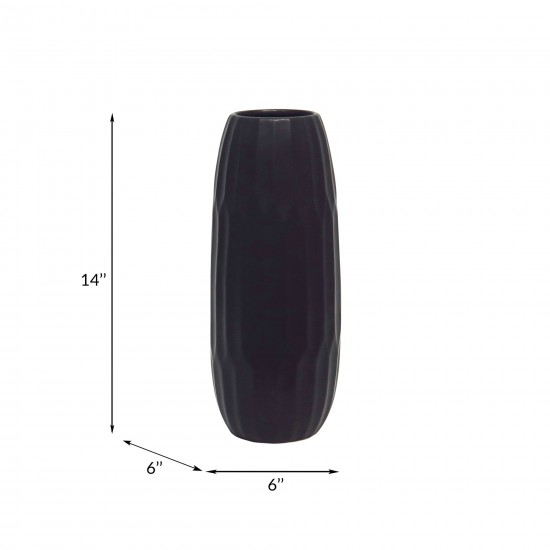 Ceramic 14" Vase , Black