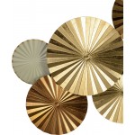 Metal, 31"l Pleated Wall Discs, Gold Wb