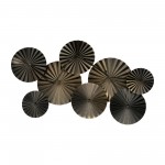 Metal, 31"l Pleated Wall Discs, Gold Wb