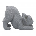 Resin, 15"l Yoga Dog, Gray