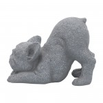 Resin, 15"l Yoga Dog, Gray