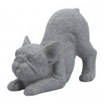 Resin, 15"l Yoga Dog, Gray