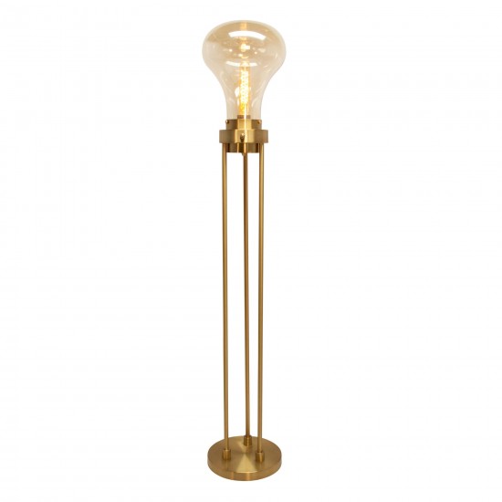 Glass 55" Light Bulb Floor Lamp, Gold Kd