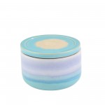 Ceramic 5" Covered Jar, Blue Mix