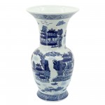 Cer, 16"h Chinoiserie Vase, Blue