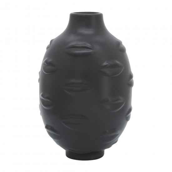 6" Lips Vase, Black