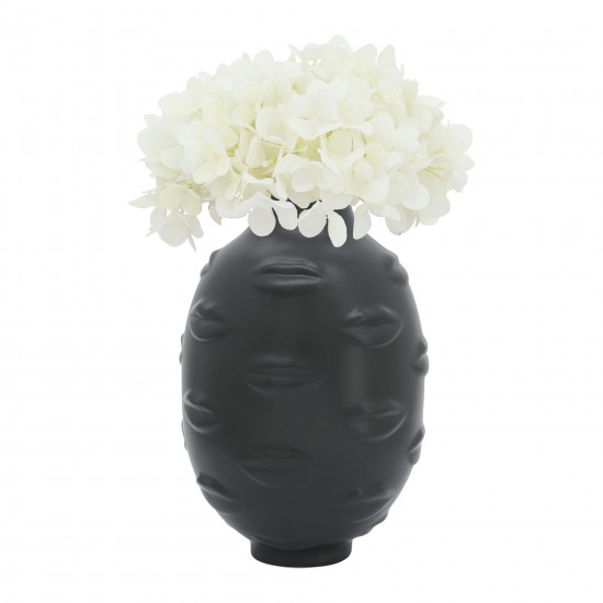 6" Lips Vase, Black