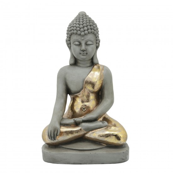 Resin, 24"h Sitting Buddha, Gray