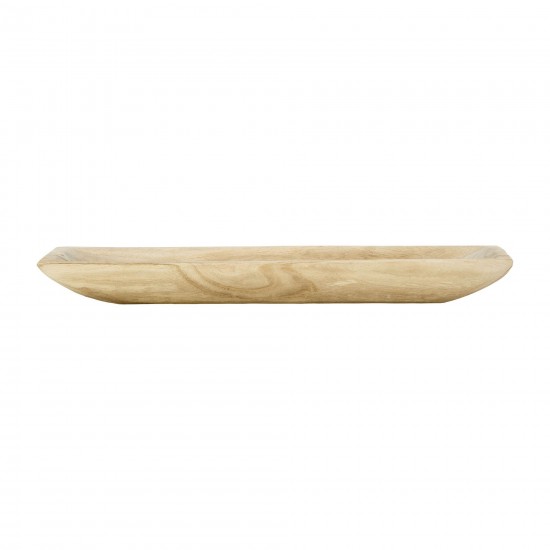 S/2 Wood 15/20" Rectangular Tray, Natural