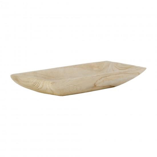 S/2 Wood 15/20" Rectangular Tray, Natural