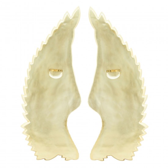 Resin S/2 Angel Wings Wall Accent, Gold