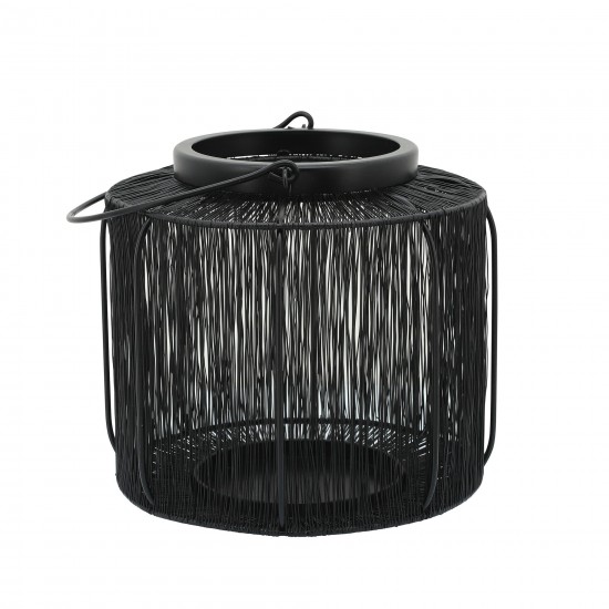 Metal, 10" Wire Lantern, Black