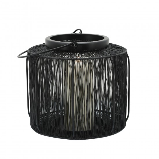 Metal, 10" Wire Lantern, Black