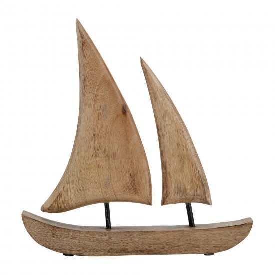 Wood, 11x12" Sailboat, Brown