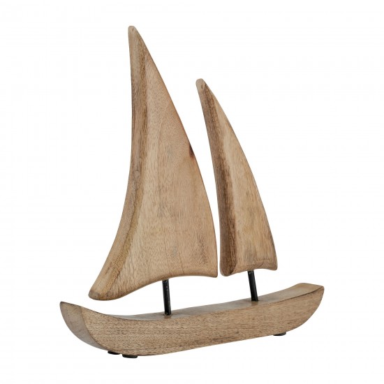 Wood, 11x12" Sailboat, Brown