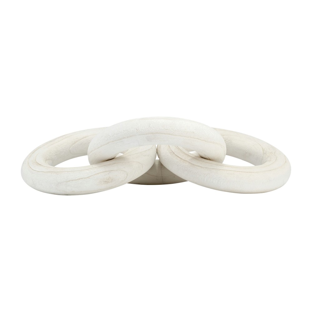 21" 3 Wooden Rings, White