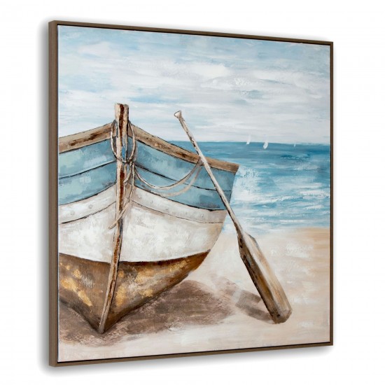 Lakeshore White Hand Painted Canvas