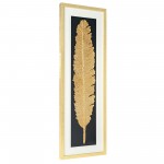 Metallic Feather Gold Shadow Box