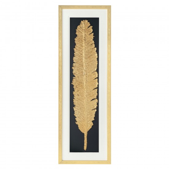 Metallic Feather Gold Shadow Box